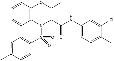 N-(3-chloro-4-methylphenyl)-2-{2-ethoxy[(4-methylphenyl)sulfonyl]anilino}acetamide 구조식 이미지