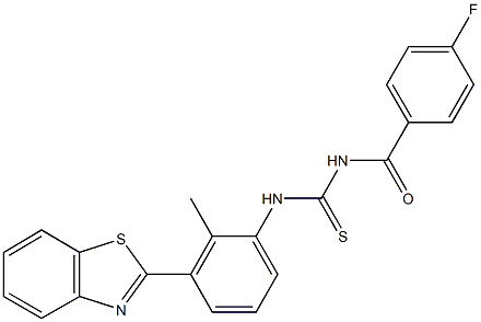 N-[3-(1,3-benzothiazol-2-yl)-2-methylphenyl]-N'-(4-fluorobenzoyl)thiourea 구조식 이미지