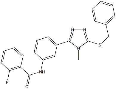 N-{3-[5-(benzylsulfanyl)-4-methyl-4H-1,2,4-triazol-3-yl]phenyl}-2-fluorobenzamide 구조식 이미지