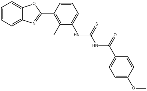 N-[3-(1,3-benzoxazol-2-yl)-2-methylphenyl]-N'-(4-methoxybenzoyl)thiourea Structure