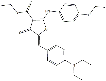ethyl 5-[4-(diethylamino)benzylidene]-2-(4-ethoxyanilino)-4-oxo-4,5-dihydro-3-thiophenecarboxylate 구조식 이미지