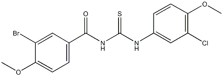 N-(3-bromo-4-methoxybenzoyl)-N'-(3-chloro-4-methoxyphenyl)thiourea Structure