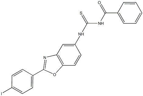 N-benzoyl-N'-[2-(4-iodophenyl)-1,3-benzoxazol-5-yl]thiourea 구조식 이미지