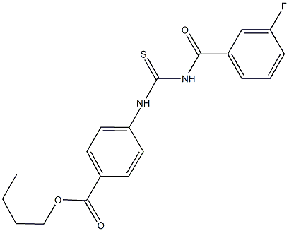 butyl 4-({[(3-fluorobenzoyl)amino]carbothioyl}amino)benzoate 구조식 이미지