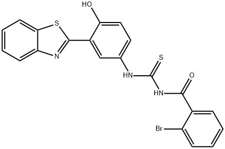 N-[3-(1,3-benzothiazol-2-yl)-4-hydroxyphenyl]-N'-(2-bromobenzoyl)thiourea 구조식 이미지