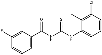 N-(3-chloro-2-methylphenyl)-N'-(3-fluorobenzoyl)thiourea Structure