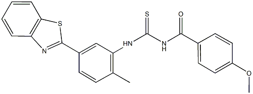 N-[5-(1,3-benzothiazol-2-yl)-2-methylphenyl]-N'-(4-methoxybenzoyl)thiourea 구조식 이미지