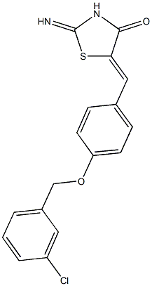 5-{4-[(3-chlorobenzyl)oxy]benzylidene}-2-imino-1,3-thiazolidin-4-one Structure