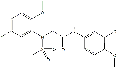 N-(3-chloro-4-methoxyphenyl)-2-[2-methoxy-5-methyl(methylsulfonyl)anilino]acetamide 구조식 이미지