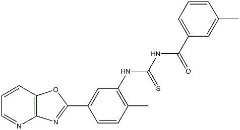 N-(3-methylbenzoyl)-N'-(2-methyl-5-[1,3]oxazolo[4,5-b]pyridin-2-ylphenyl)thiourea 구조식 이미지