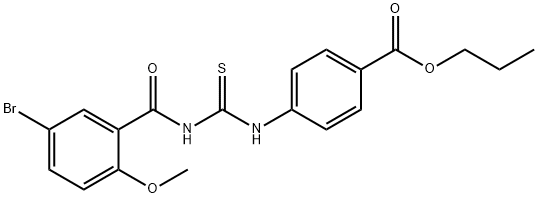 propyl 4-({[(5-bromo-2-methoxybenzoyl)amino]carbothioyl}amino)benzoate Structure