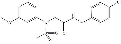 N-(4-chlorobenzyl)-2-[3-methoxy(methylsulfonyl)anilino]acetamide Structure