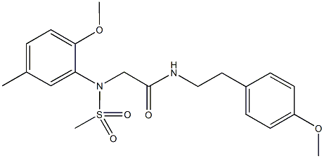 2-[2-methoxy-5-methyl(methylsulfonyl)anilino]-N-[2-(4-methoxyphenyl)ethyl]acetamide Structure