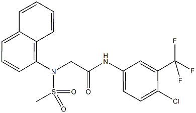 N-[4-chloro-3-(trifluoromethyl)phenyl]-2-[(methylsulfonyl)(1-naphthyl)amino]acetamide 구조식 이미지