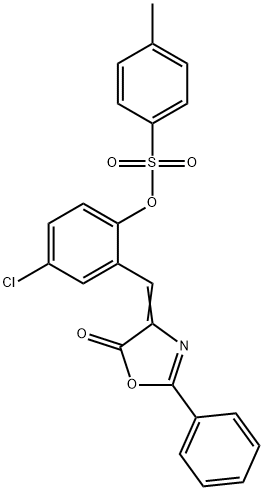 4-chloro-2-[(5-oxo-2-phenyl-1,3-oxazol-4(5H)-ylidene)methyl]phenyl 4-methylbenzenesulfonate Structure