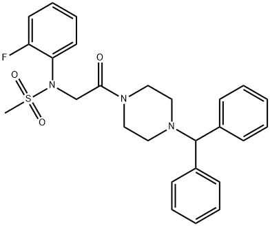 N-[2-(4-benzhydryl-1-piperazinyl)-2-oxoethyl]-N-(2-fluorophenyl)methanesulfonamide 구조식 이미지