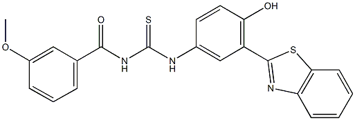 N-[3-(1,3-benzothiazol-2-yl)-4-hydroxyphenyl]-N'-(3-methoxybenzoyl)thiourea 구조식 이미지