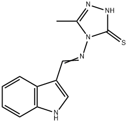 4-[(1H-indol-3-ylmethylene)amino]-5-methyl-4H-1,2,4-triazol-3-yl hydrosulfide 구조식 이미지