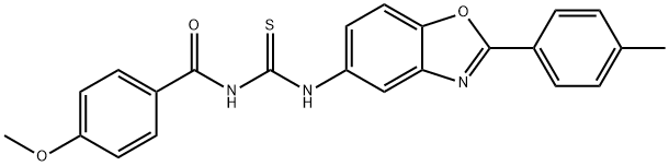 N-(4-methoxybenzoyl)-N'-[2-(4-methylphenyl)-1,3-benzoxazol-5-yl]thiourea 구조식 이미지