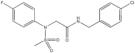 N-(4-chlorobenzyl)-2-[4-fluoro(methylsulfonyl)anilino]acetamide 구조식 이미지