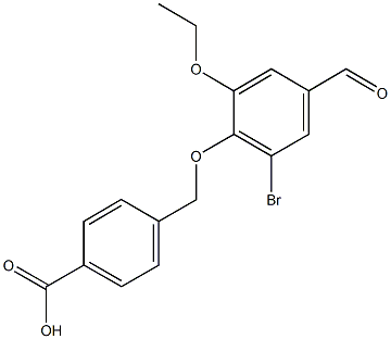 4-[(2-bromo-6-ethoxy-4-formylphenoxy)methyl]benzoic acid Structure