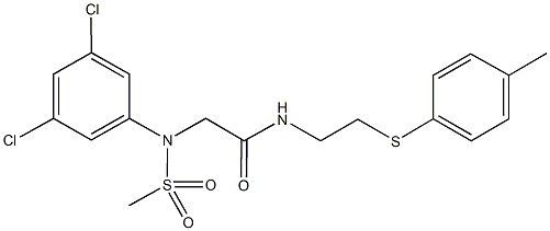 2-[3,5-dichloro(methylsulfonyl)anilino]-N-{2-[(4-methylphenyl)sulfanyl]ethyl}acetamide Structure