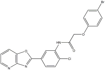 2-(4-bromophenoxy)-N-(2-chloro-5-[1,3]oxazolo[4,5-b]pyridin-2-ylphenyl)acetamide 구조식 이미지
