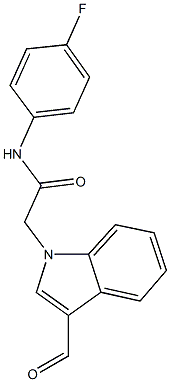 N-(4-fluorophenyl)-2-(3-formyl-1H-indol-1-yl)acetamide 구조식 이미지