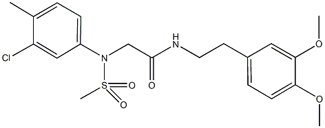 2-[3-chloro-4-methyl(methylsulfonyl)anilino]-N-[2-(3,4-dimethoxyphenyl)ethyl]acetamide 구조식 이미지