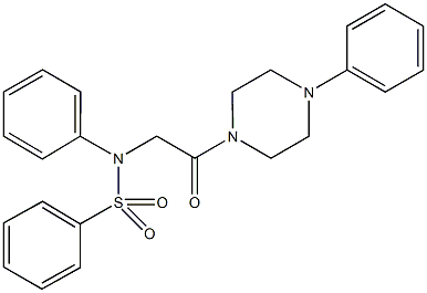 N-[2-oxo-2-(4-phenyl-1-piperazinyl)ethyl]-N-phenylbenzenesulfonamide 구조식 이미지