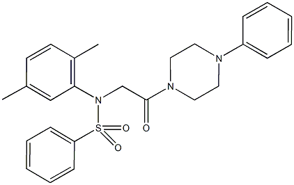 N-(2,5-dimethylphenyl)-N-[2-oxo-2-(4-phenyl-1-piperazinyl)ethyl]benzenesulfonamide 구조식 이미지