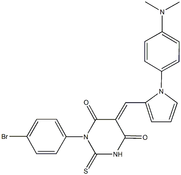 1-(4-bromophenyl)-5-({1-[4-(dimethylamino)phenyl]-1H-pyrrol-2-yl}methylene)-2-thioxodihydro-4,6(1H,5H)-pyrimidinedione Structure