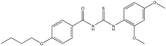 N-(4-butoxybenzoyl)-N'-(2,4-dimethoxyphenyl)thiourea Structure