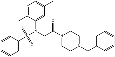 N-[2-(4-benzyl-1-piperazinyl)-2-oxoethyl]-N-(2,5-dimethylphenyl)benzenesulfonamide 구조식 이미지