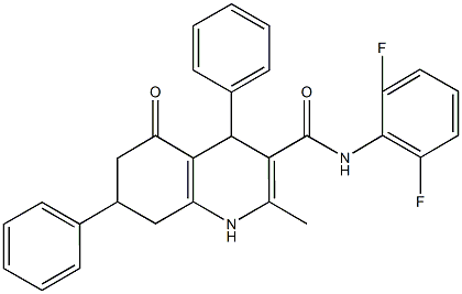 N-(2,6-difluorophenyl)-2-methyl-5-oxo-4,7-diphenyl-1,4,5,6,7,8-hexahydro-3-quinolinecarboxamide 구조식 이미지