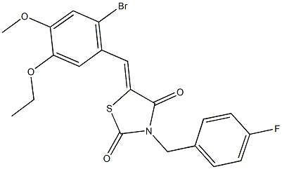 5-(2-bromo-5-ethoxy-4-methoxybenzylidene)-3-(4-fluorobenzyl)-1,3-thiazolidine-2,4-dione 구조식 이미지