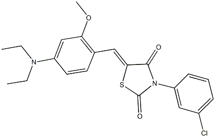 3-(3-chlorophenyl)-5-[4-(diethylamino)-2-methoxybenzylidene]-1,3-thiazolidine-2,4-dione 구조식 이미지