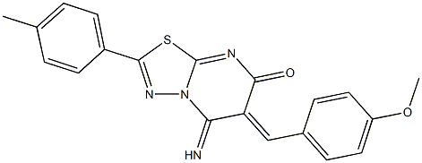 5-imino-6-(4-methoxybenzylidene)-2-(4-methylphenyl)-5,6-dihydro-7H-[1,3,4]thiadiazolo[3,2-a]pyrimidin-7-one Structure