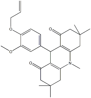 9-[4-(allyloxy)-3-methoxyphenyl]-3,3,6,6,10-pentamethyl-3,4,6,7,9,10-hexahydro-1,8(2H,5H)-acridinedione 구조식 이미지
