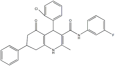 4-(2-chlorophenyl)-N-(3-fluorophenyl)-2-methyl-5-oxo-7-phenyl-1,4,5,6,7,8-hexahydro-3-quinolinecarboxamide Structure