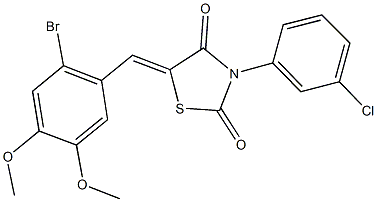 5-(2-bromo-4,5-dimethoxybenzylidene)-3-(3-chlorophenyl)-1,3-thiazolidine-2,4-dione 구조식 이미지