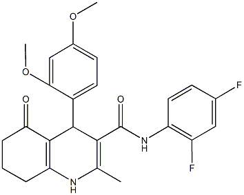N-(2,4-difluorophenyl)-4-(2,4-dimethoxyphenyl)-2-methyl-5-oxo-1,4,5,6,7,8-hexahydro-3-quinolinecarboxamide 구조식 이미지