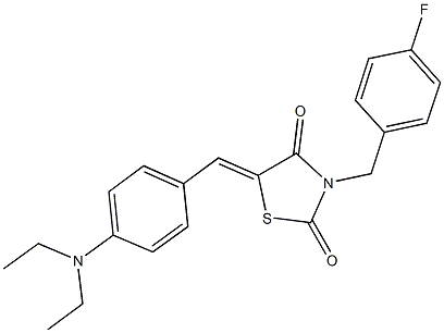 5-[4-(diethylamino)benzylidene]-3-(4-fluorobenzyl)-1,3-thiazolidine-2,4-dione Structure