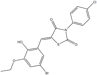 5-(5-bromo-3-ethoxy-2-hydroxybenzylidene)-3-(4-chlorophenyl)-1,3-thiazolidine-2,4-dione Structure