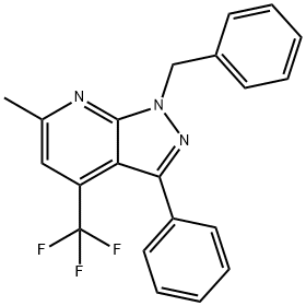 1-benzyl-6-methyl-3-phenyl-4-(trifluoromethyl)-1H-pyrazolo[3,4-b]pyridine 구조식 이미지