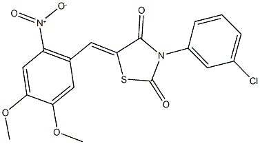 3-(3-chlorophenyl)-5-{2-nitro-4,5-dimethoxybenzylidene}-1,3-thiazolidine-2,4-dione 구조식 이미지
