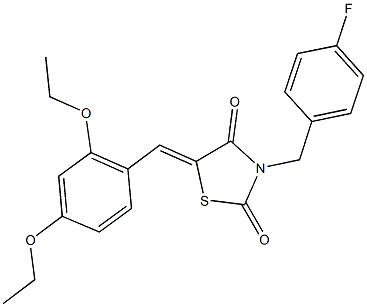 5-(2,4-diethoxybenzylidene)-3-(4-fluorobenzyl)-1,3-thiazolidine-2,4-dione 구조식 이미지