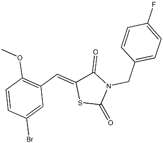 5-(5-bromo-2-methoxybenzylidene)-3-(4-fluorobenzyl)-1,3-thiazolidine-2,4-dione 구조식 이미지