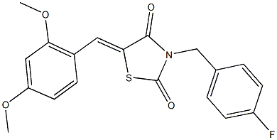 5-(2,4-dimethoxybenzylidene)-3-(4-fluorobenzyl)-1,3-thiazolidine-2,4-dione Structure