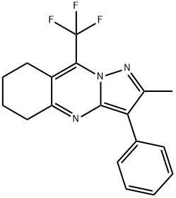 2-methyl-3-phenyl-9-(trifluoromethyl)-5,6,7,8-tetrahydropyrazolo[5,1-b]quinazoline Structure